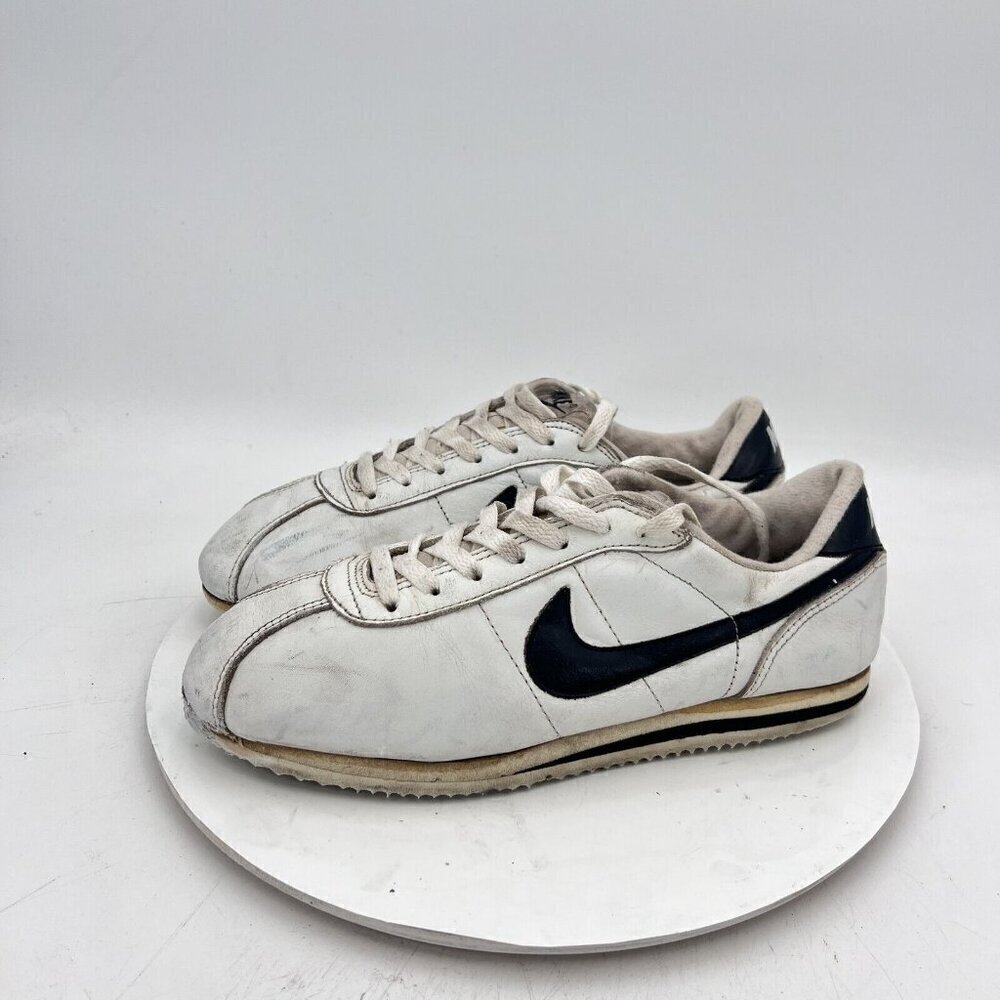 Vintage Nike Cortez Men Size 8.5 Black White Sneakers Made in Indonesia